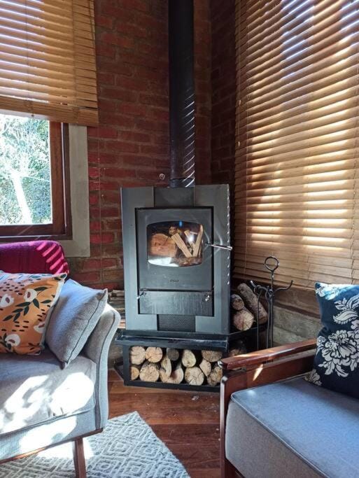 Living room, fireplace
