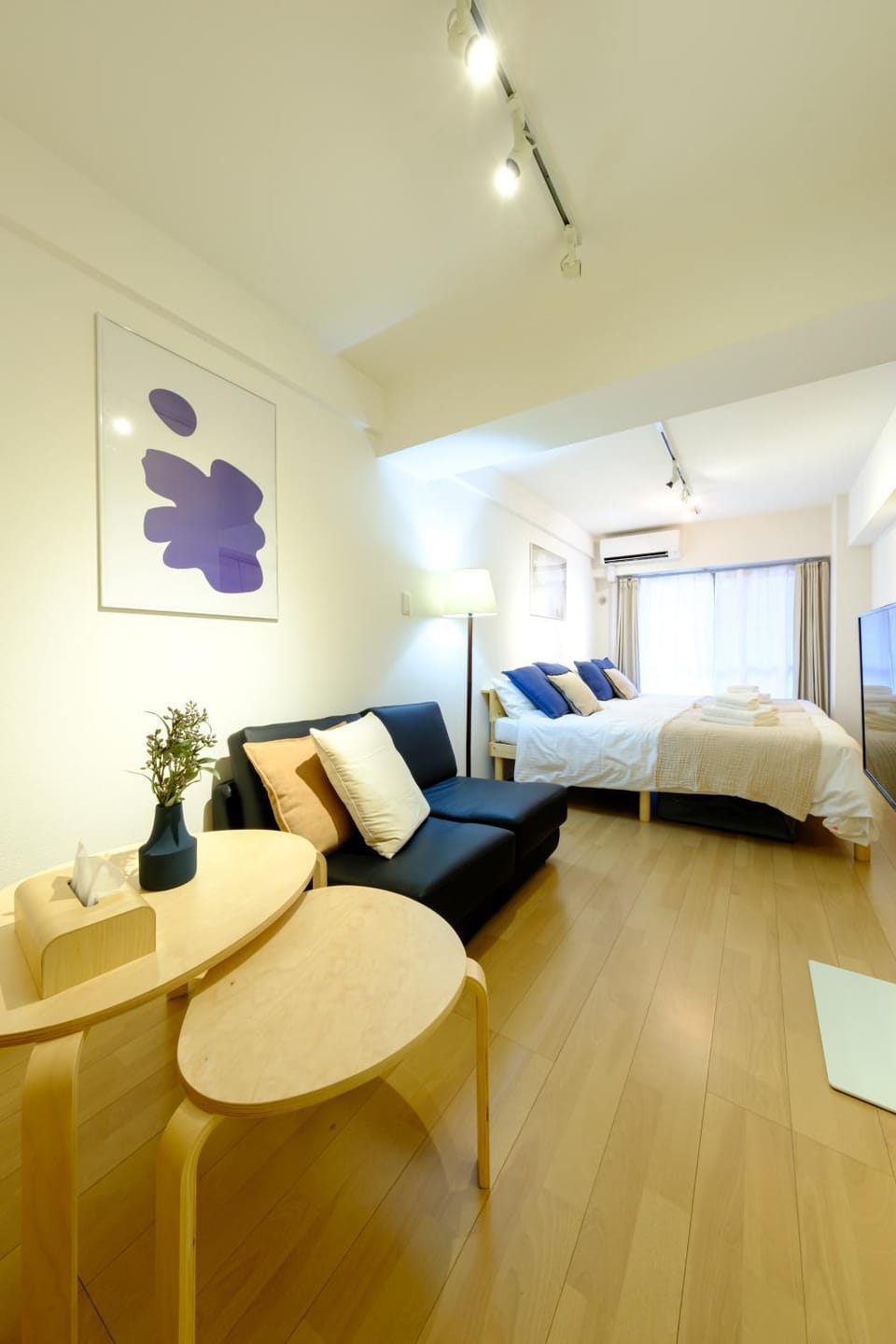 Bed, Living room, Photo of the whole room, Seating area, Bedroom