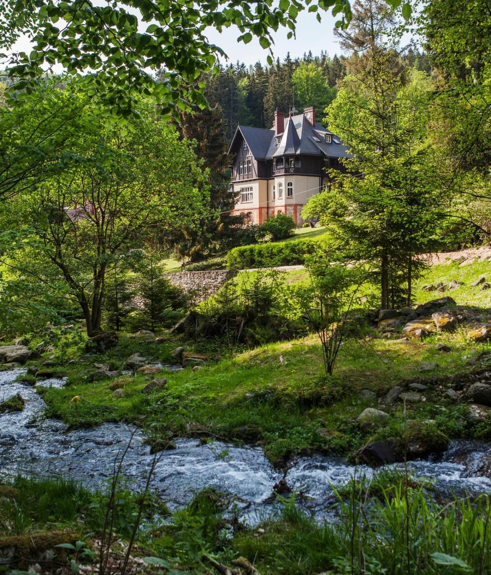 Property building, Natural landscape, River view