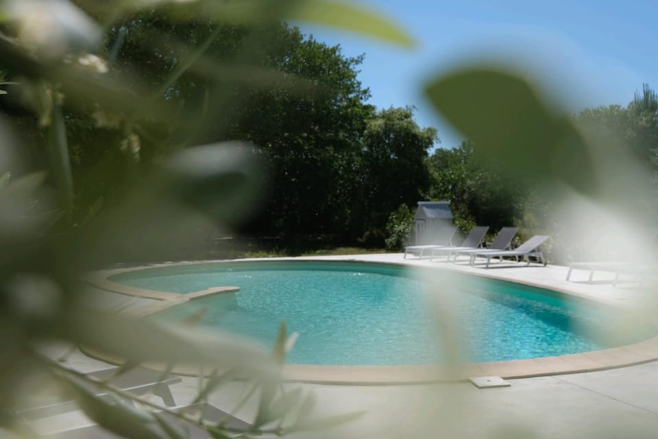 Swimming pool, sunbed