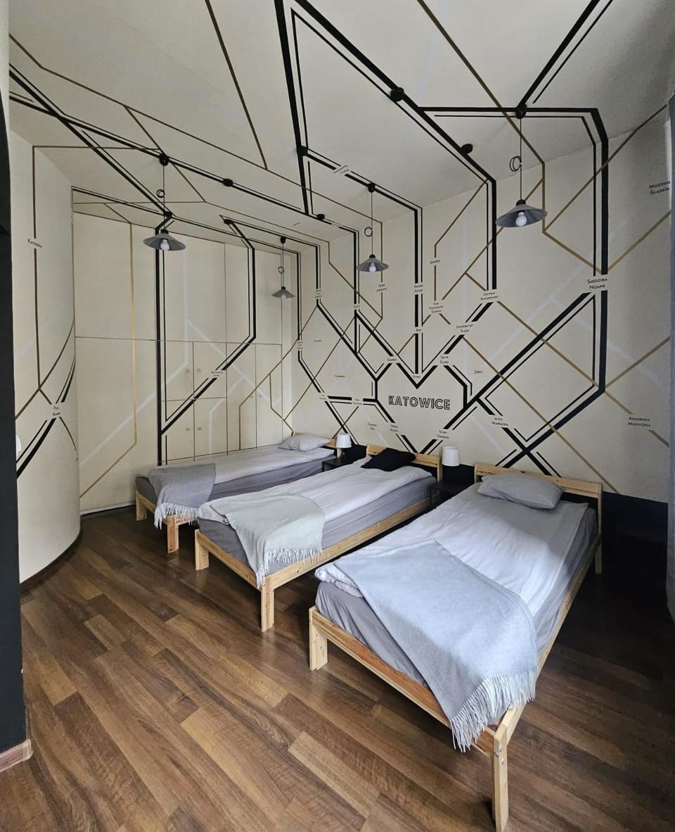 Bed, wardrobe