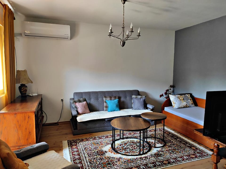 Bed, TV and multimedia, Living room, Photo of the whole room, Seating area, air conditioner