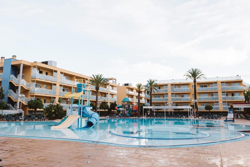 Property building, Children play ground, Aqua park, Pool view, Swimming pool, sunbed