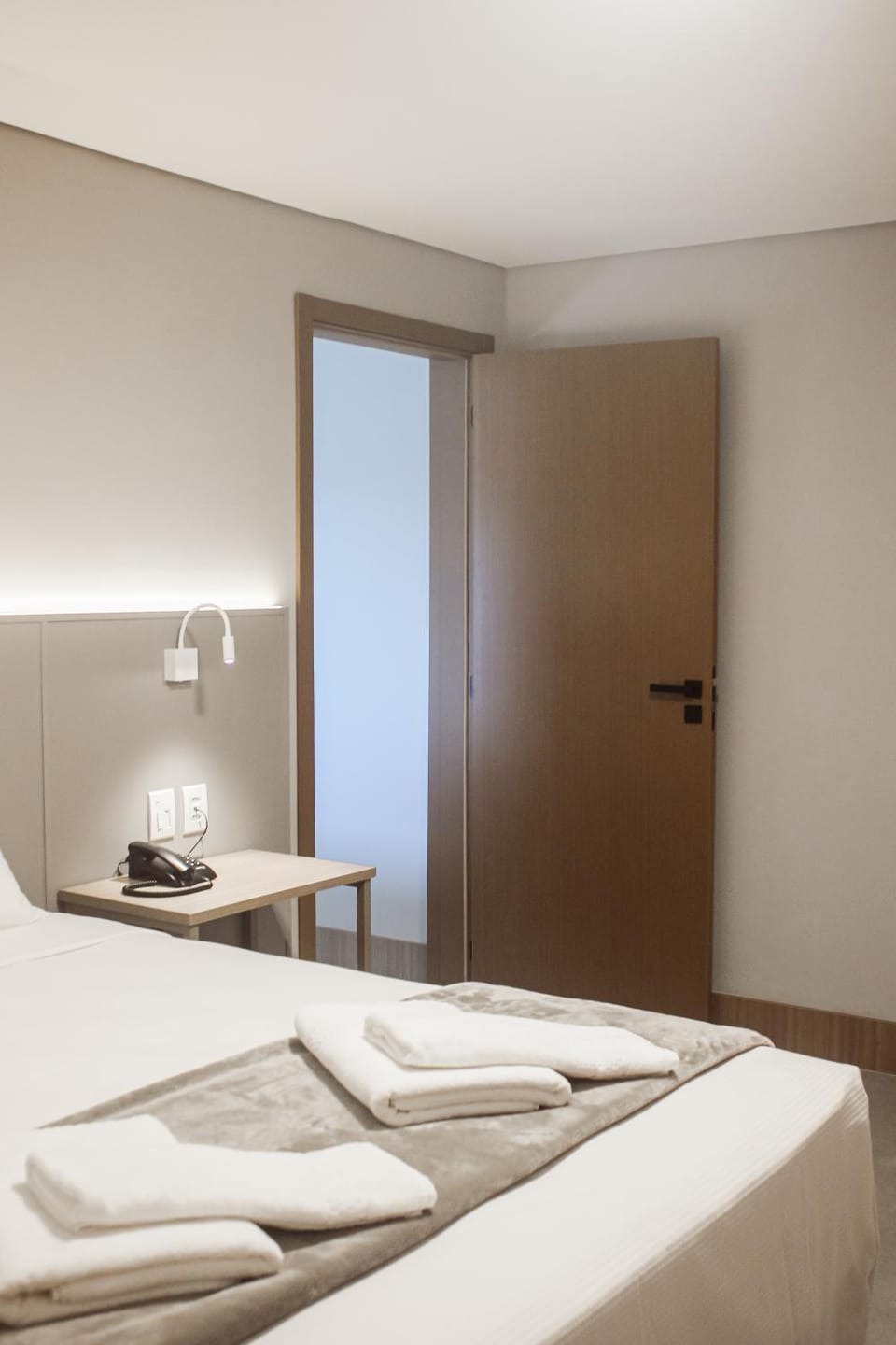 Photo of the whole room, Bedroom, towels, wardrobe