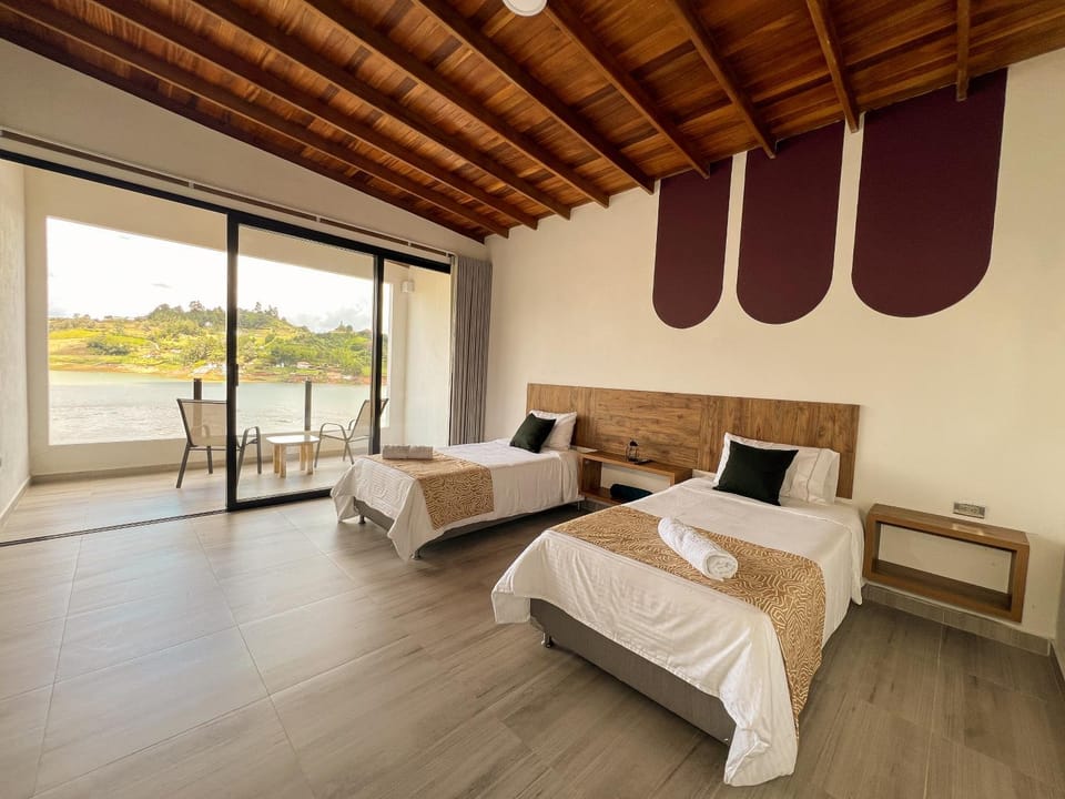 Bed, View (from property/room), Living room, Photo of the whole room, Bedroom, towels