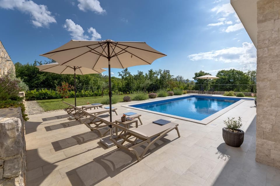 Luxury villa with a pool, panoramic sea view, beach - by Traveler tourist agency Krk ID 2406 Villa in Primorje-Gorski Kotar County