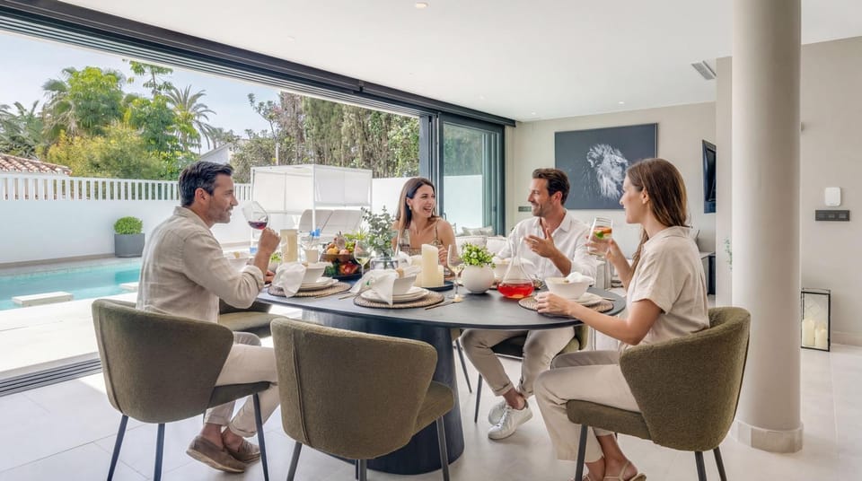 Dining area, group of guests