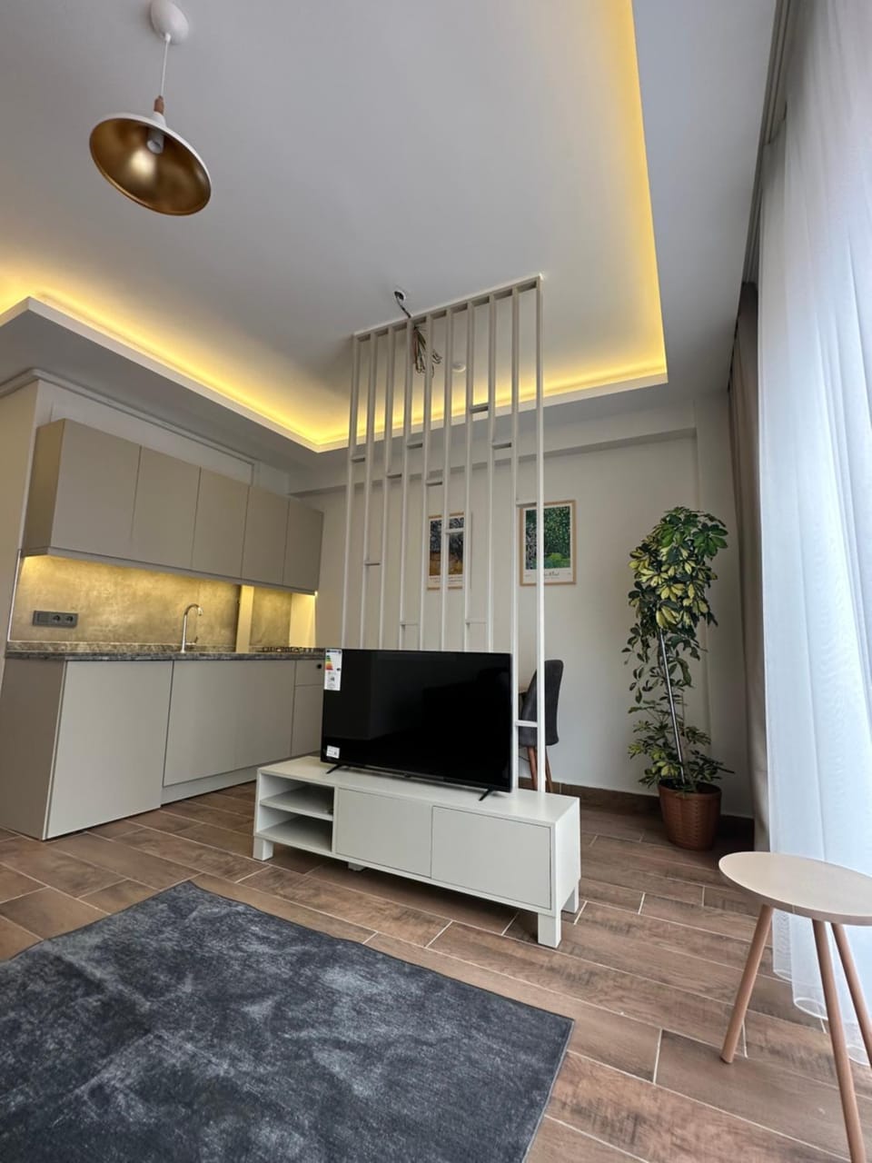 TV and multimedia, Kitchen or kitchenette, Living room, Seating area