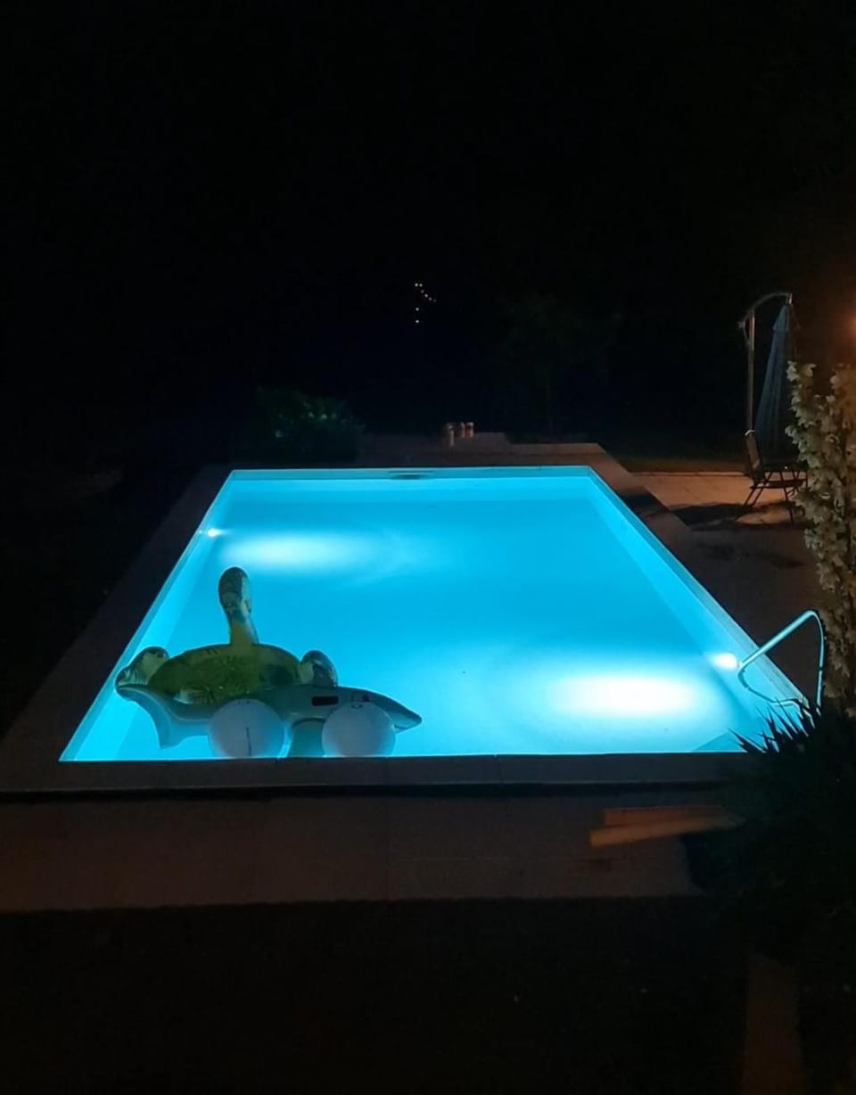 Night, Pool view, Swimming pool
