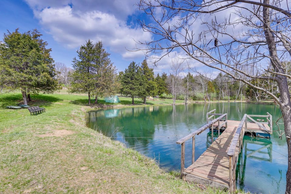Spacious & Historic Cabin in New Haven w/ Pond! Cabin in Ozark Mountains