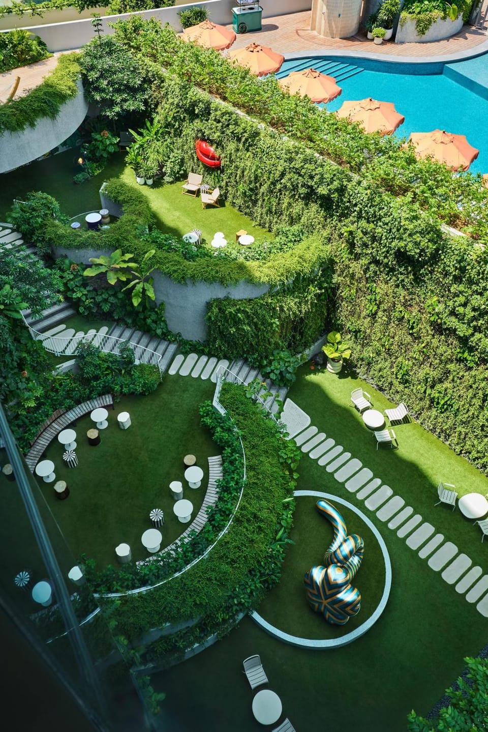 Bird's eye view, Garden, Garden view, Pool view
