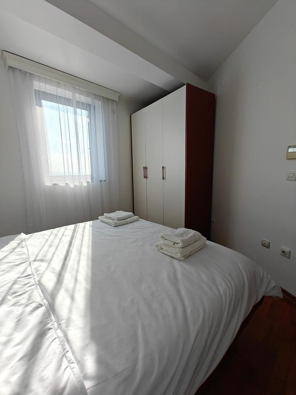 Bed, Photo of the whole room, Bedroom, towels, wardrobe