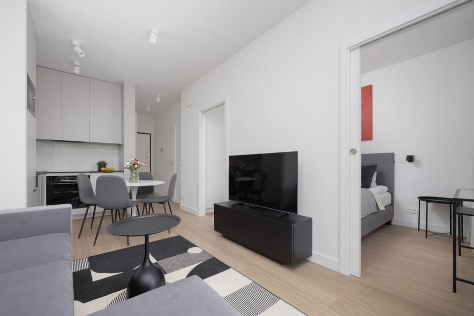 Bed, TV and multimedia, Kitchen or kitchenette, Living room, Photo of the whole room, Seating area, Dining area, Evening entertainment, Bedroom