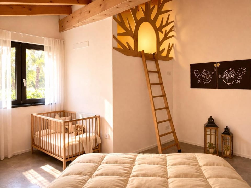 Bed, Photo of the whole room, cot