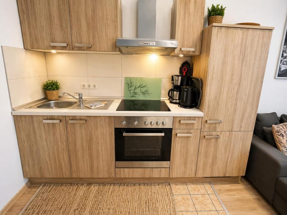 Kitchen or kitchenette, stove, kitchen