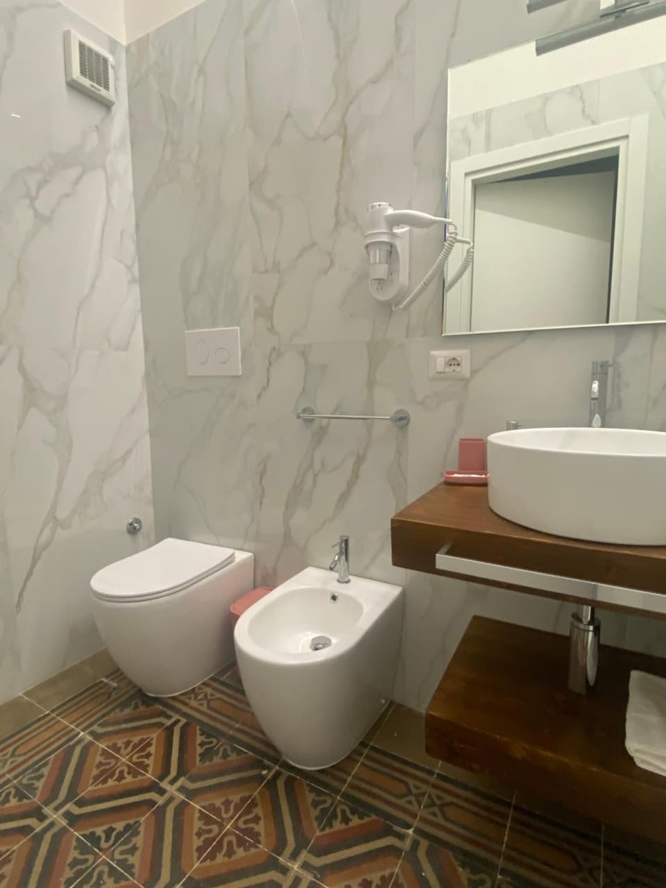 Toilet, bidet, hair dryier