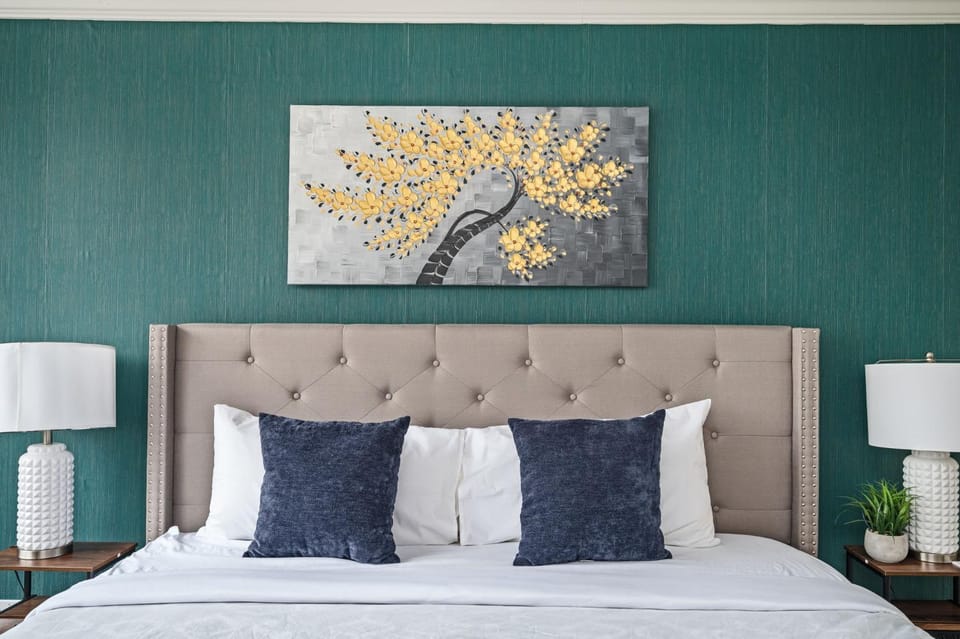 Bed, Decorative detail, Bedroom