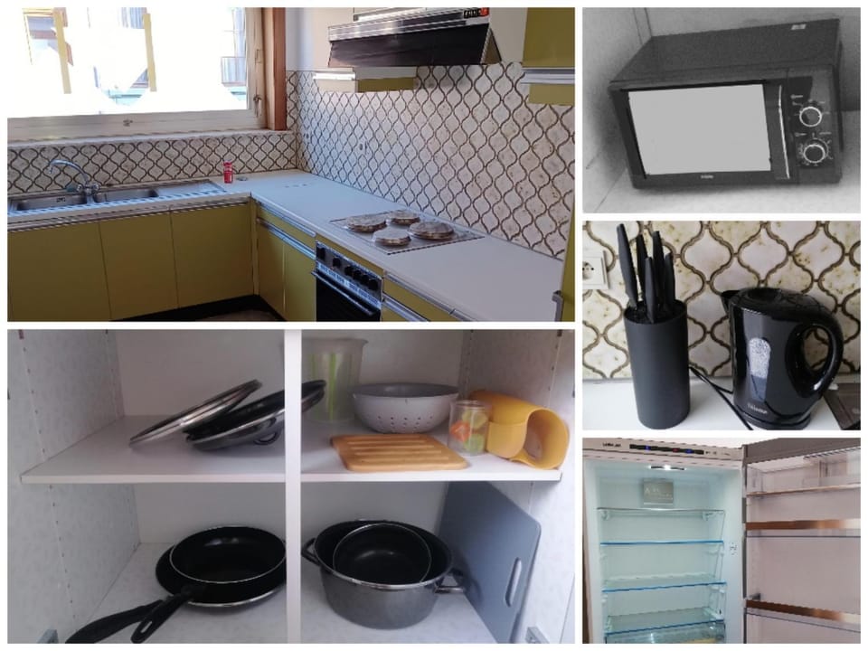 microwave, stove, kitchen