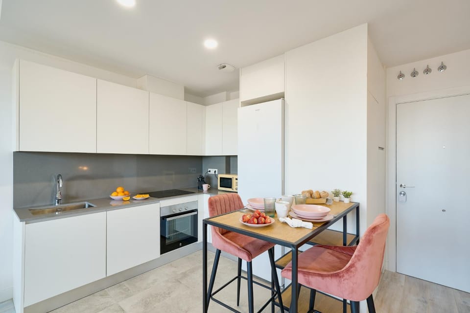 Dining area, dishwasher, oven, stove