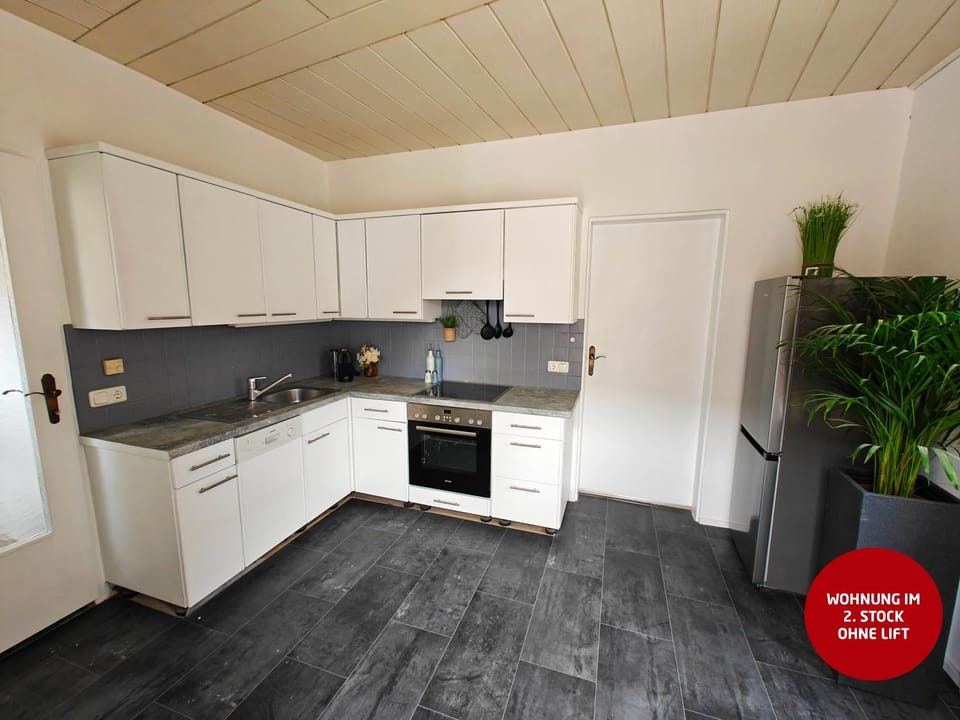 Kitchen or kitchenette, stove, kitchen