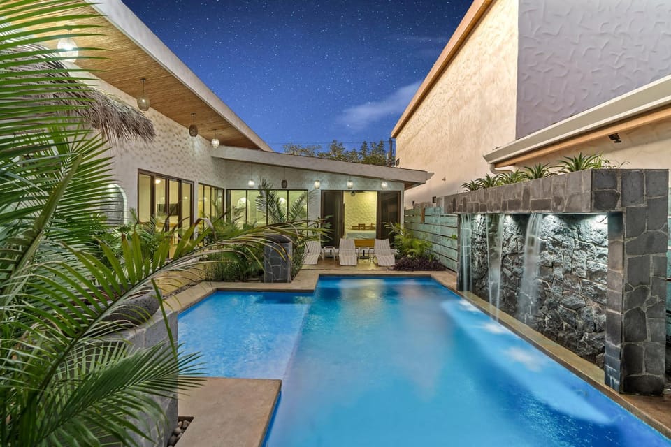 Modern Home with Chic Bohemian Style and Zen Outdoor Oasis with Swimming Pool and Tiki Style Dining Space House in Guanacaste Province
