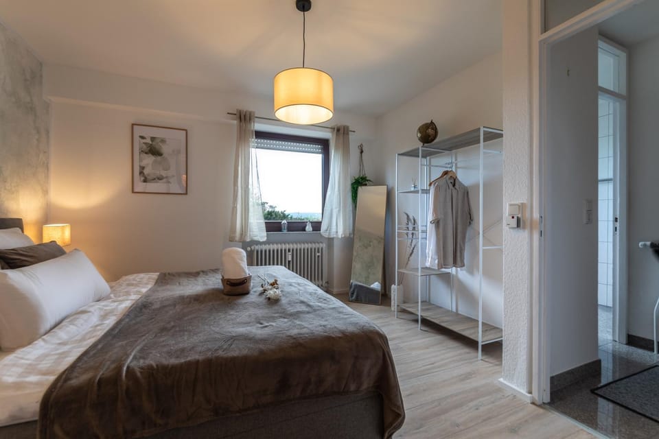 Bed, Photo of the whole room, Bedroom, towels, wardrobe