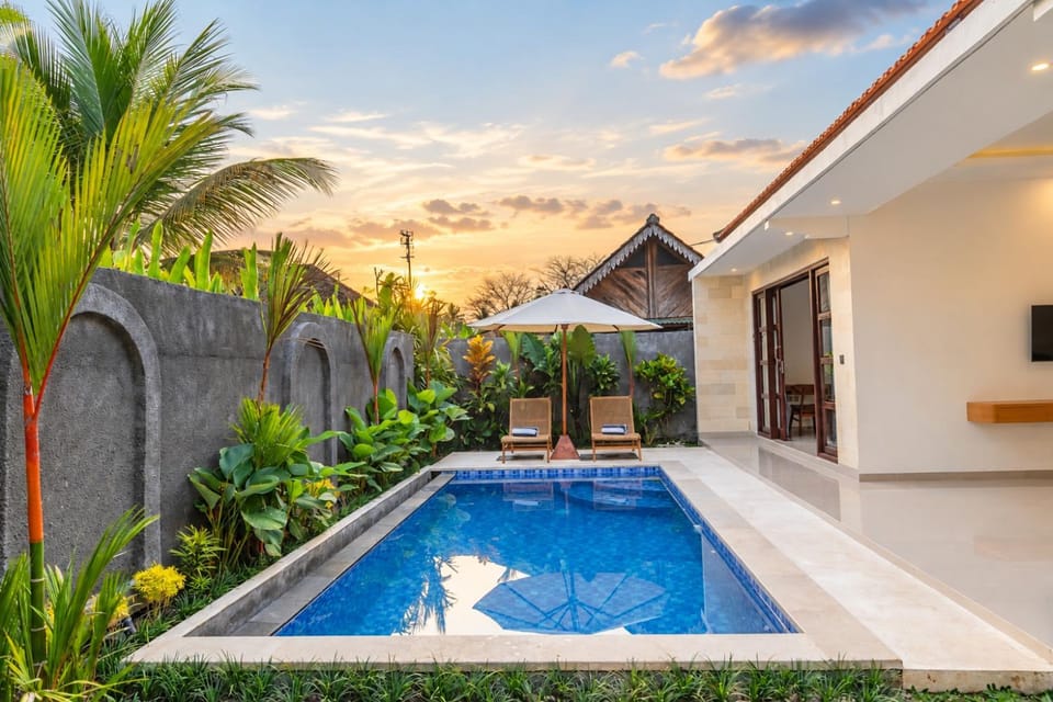 Property building, Patio, Day, Natural landscape, Garden, Garden view, Pool view, Swimming pool, sunbed