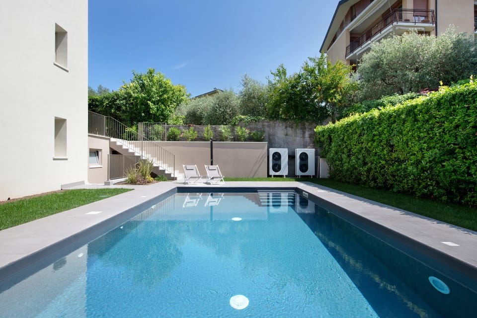 Property building, Living room, Swimming pool