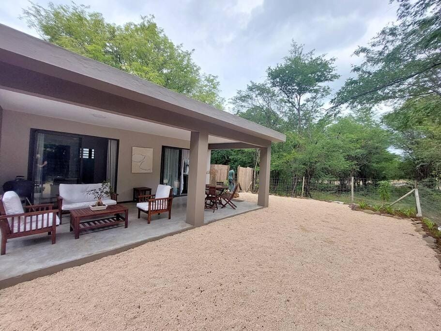 Patio, Dining area, Garden view
