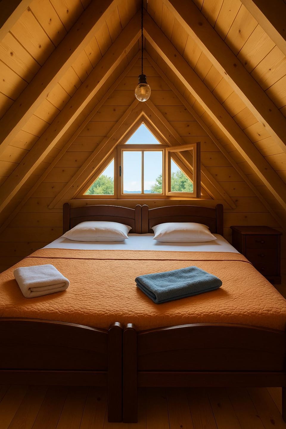 Bed, View (from property/room), Bedroom, Guests, towels