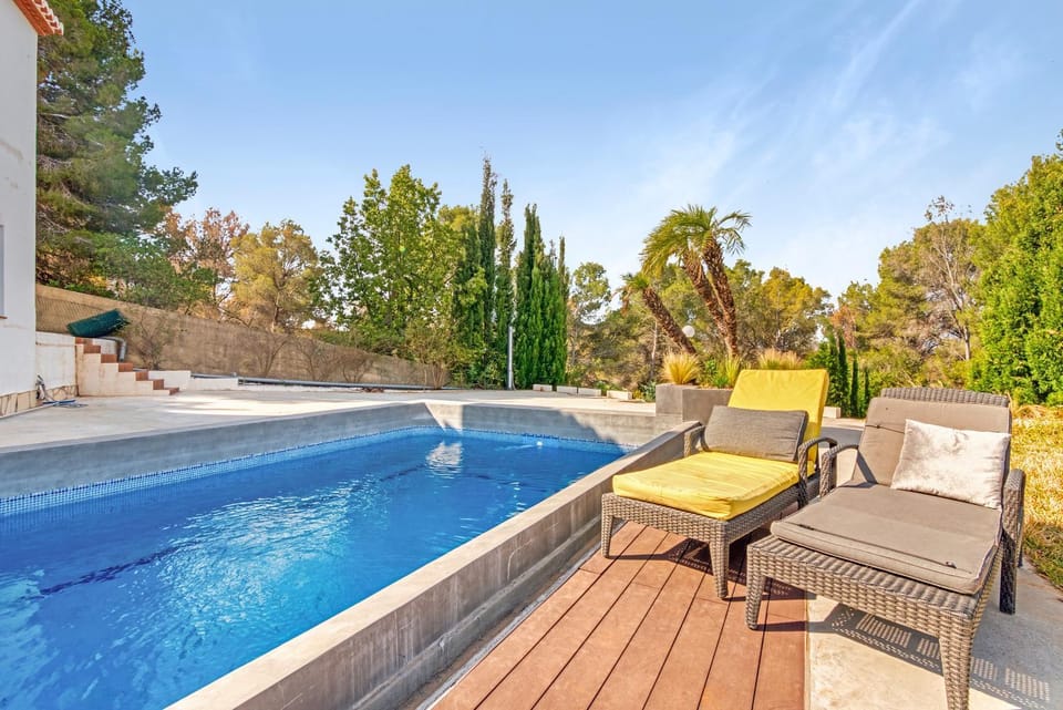 Property building, Living room, Swimming pool