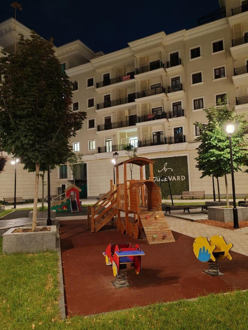 Property building, Night, Children play ground