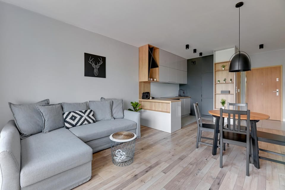 Kitchen or kitchenette, Living room, Seating area, Dining area, stove