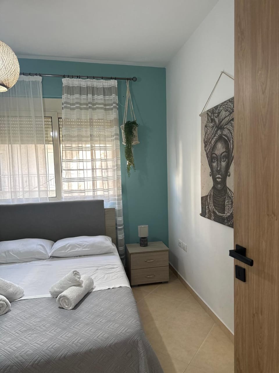 Bed, Bedroom, towels, wardrobe