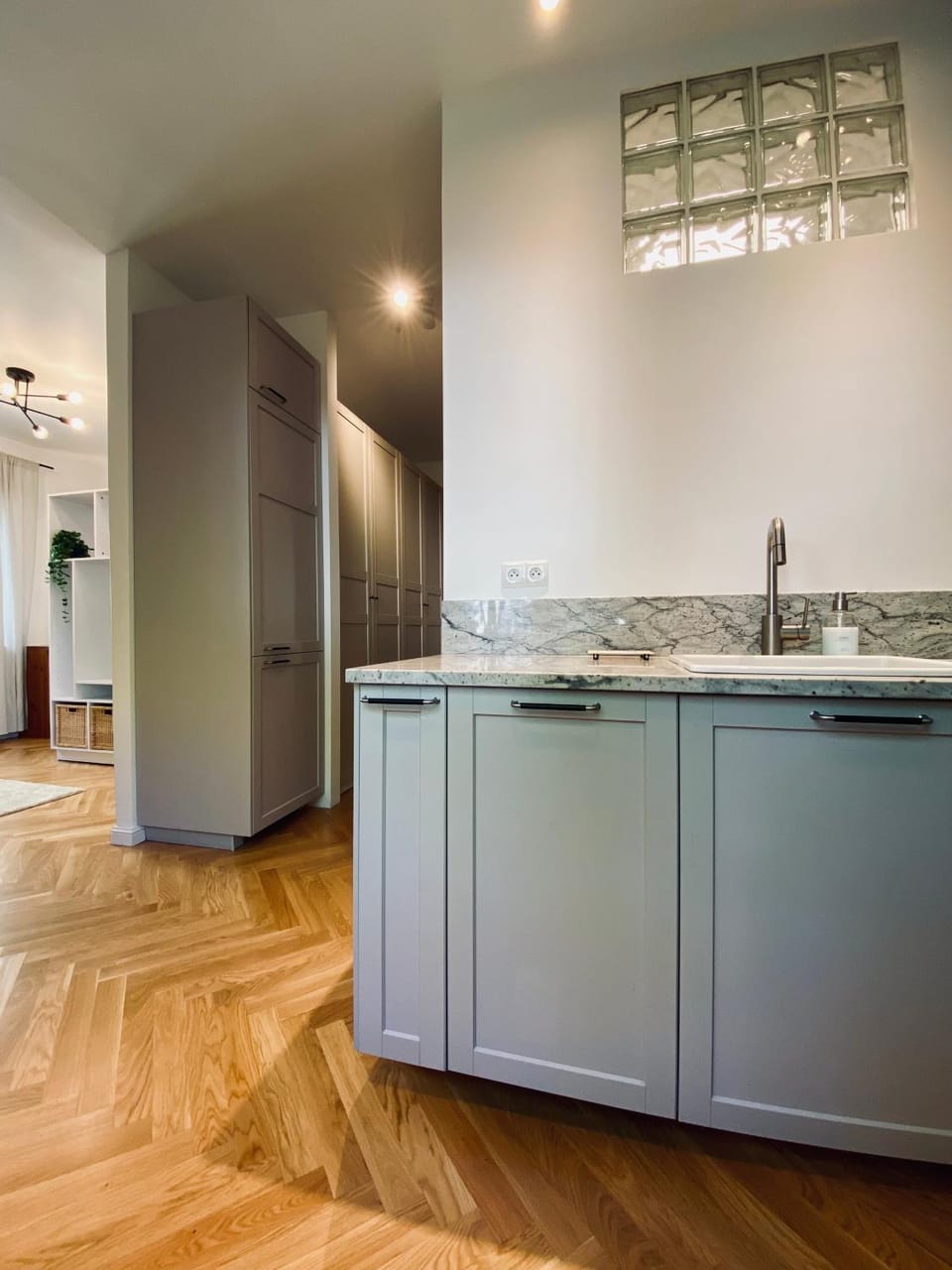Kitchen or kitchenette, dishwasher