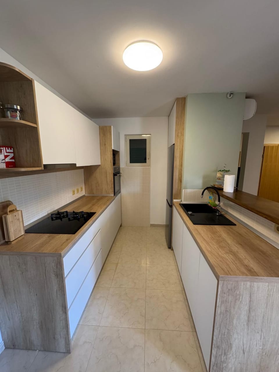 Kitchen or kitchenette, stove, kitchen