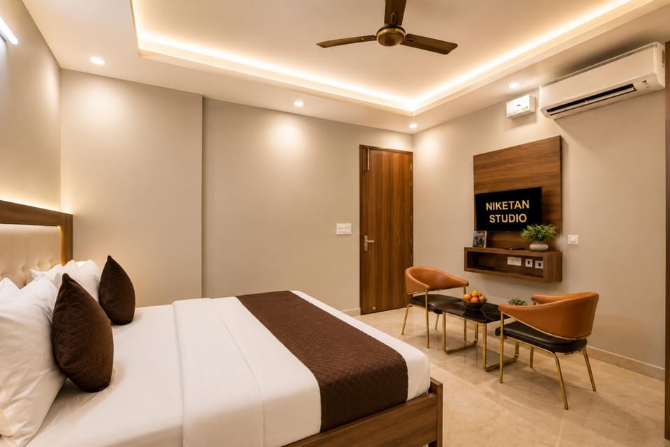Bed, TV and multimedia, Photo of the whole room, Bedroom, air conditioner