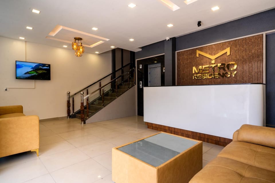 Lobby or reception, Seating area, Text overlay
