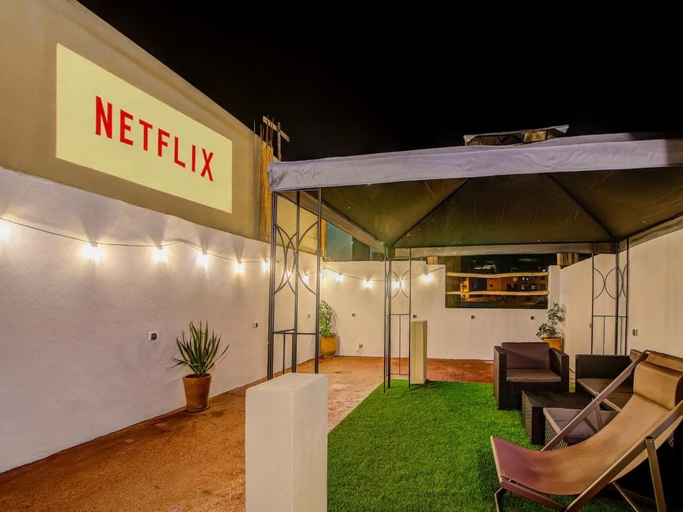 Patio, Night, Balcony/Terrace, Seating area, Mountain view