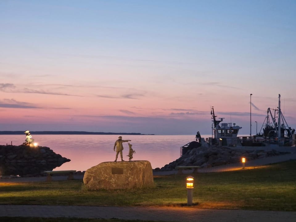 Night, Sea view, Sunset