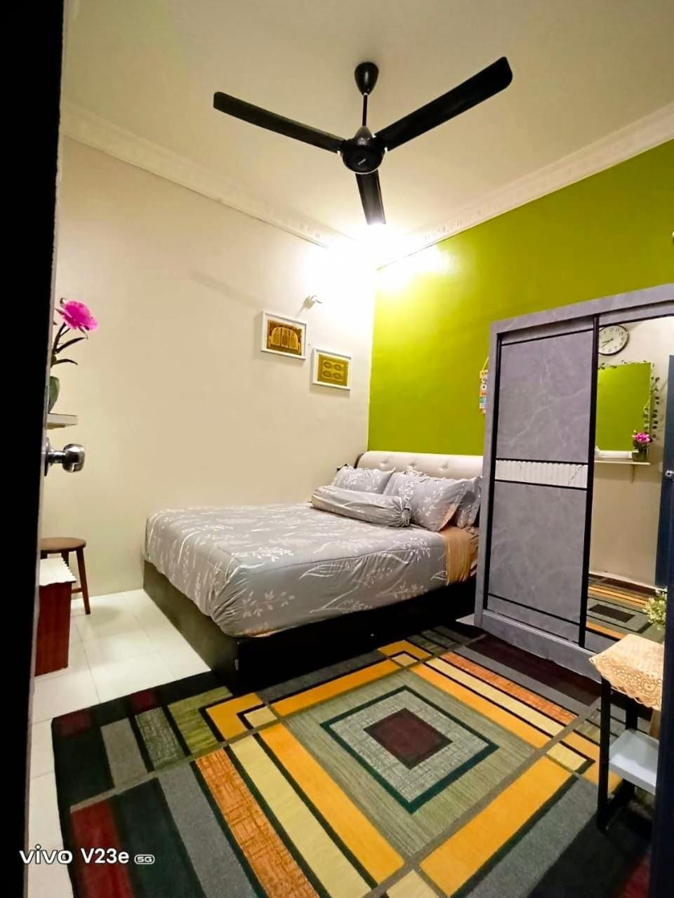 Bed, Bedroom, wardrobe, air conditioner