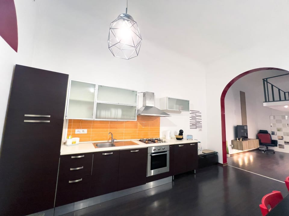Kitchen or kitchenette, dishwasher, minibar, oven, stove