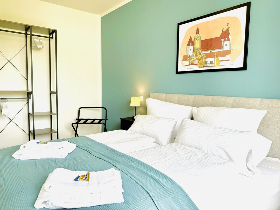 Bed, Photo of the whole room, Bedroom, towels, wardrobe