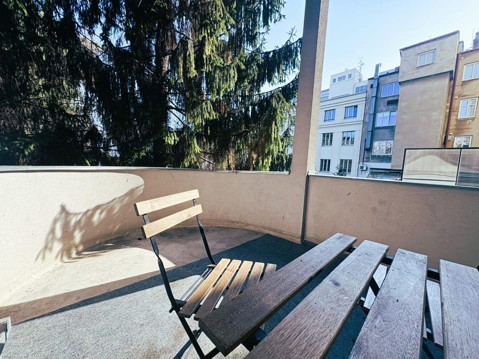 Property building, Day, View (from property/room), Balcony/Terrace, Seating area, Area and facilities