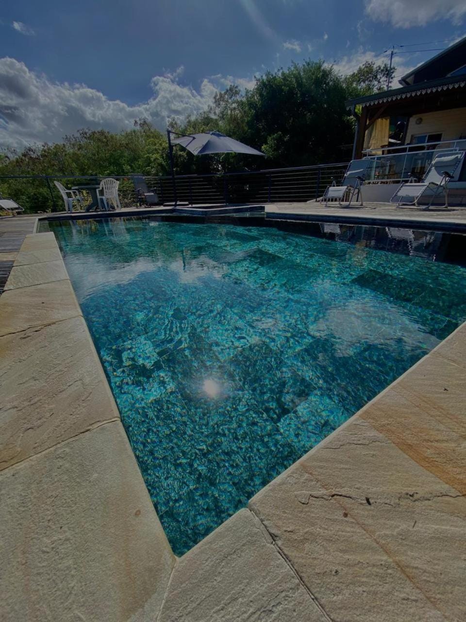 Patio, Patio, Swimming pool, Parking, sunbed, sunbed