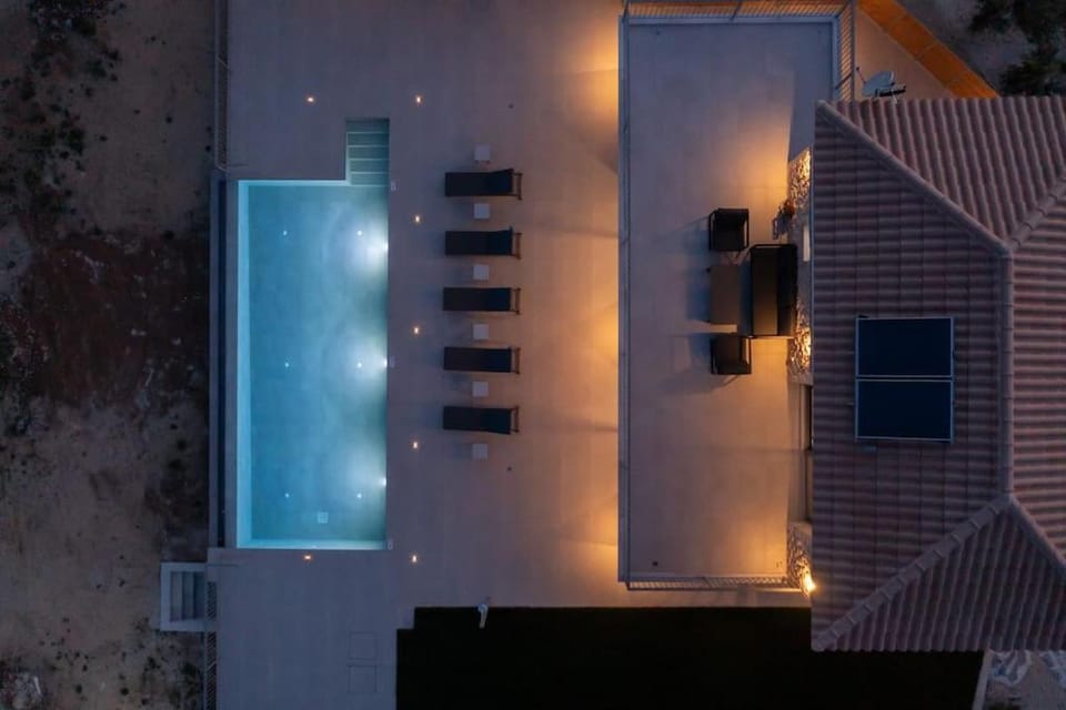 Night, Pool view, Swimming pool