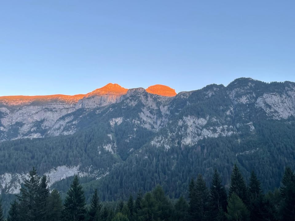 Nearby landmark, Natural landscape, Winter, Mountain view, Sunset