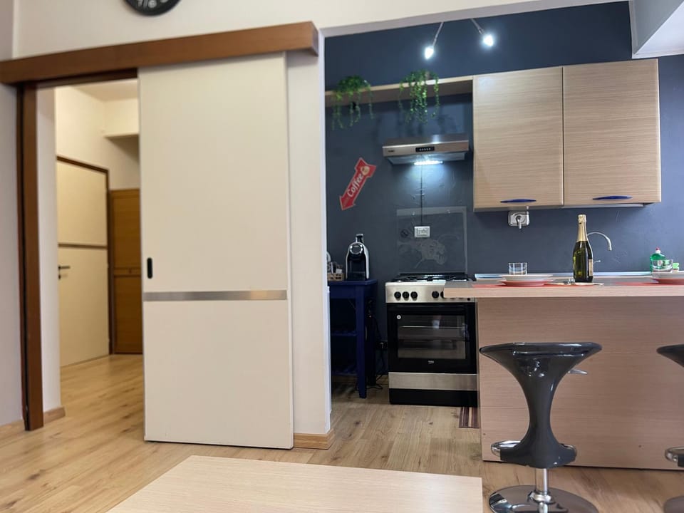 Kitchen or kitchenette, oven, stove