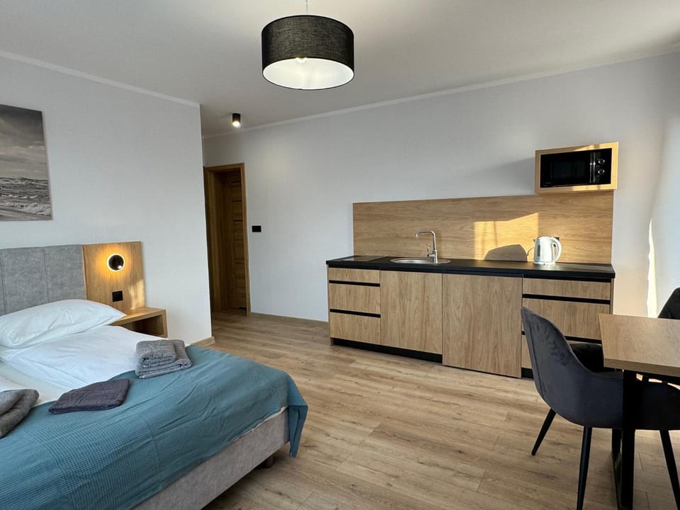 Bed, Kitchen or kitchenette, Living room, Photo of the whole room, Seating area, Bedroom