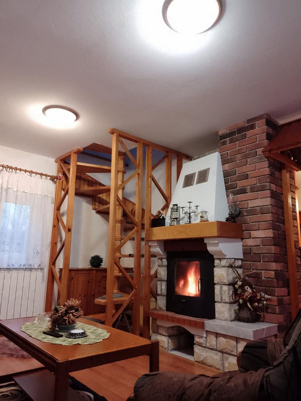 Living room, fireplace